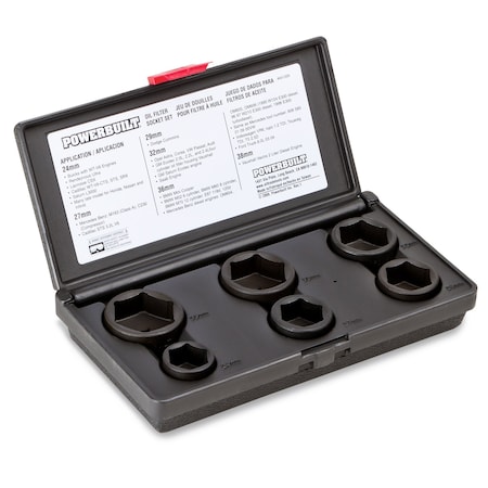Powerbuilt 6PC OIL FILTER SOCKET SET KIT83 641326